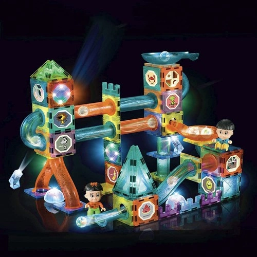 Детска игра с магнитни елементи и светещо топче Joy, 142 части | P1413470