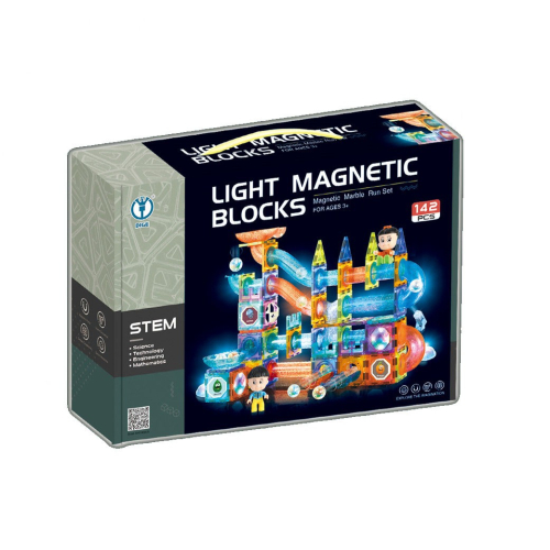 Детска игра с магнитни елементи и светещо топче Joy, 142 части | P1413470