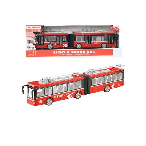Детска играчка - Червен градски тролейбус 1:16, City Service | P1413548