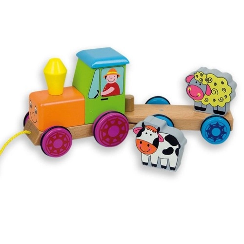 Детска играчка за дърпане - Дървен трактор с магнити, 16294 | P1413558
