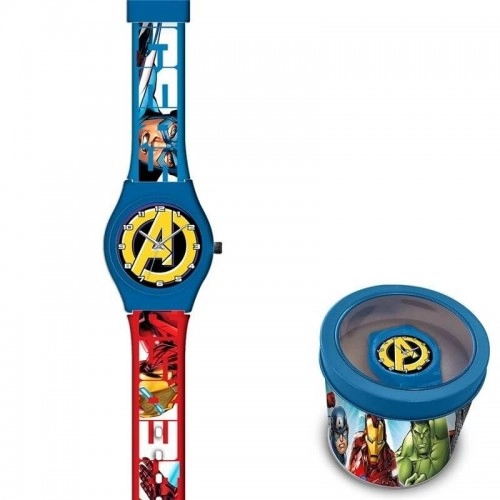 Avengers Детски аналогов часовник с батерия, в метална кутия 