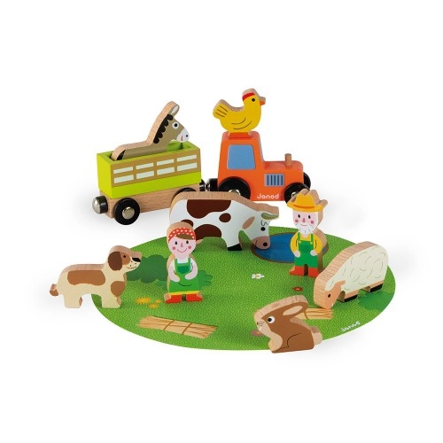 Детски мини комплект Ферма с дървени животни | P1414411