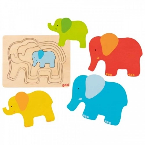 Детски многослоен пъзел, Слон | P1414419