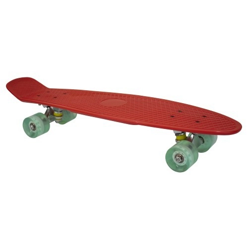 Детски червен скейтборд със зелени колела, пениборд, 67 см. | P1414873