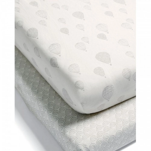 Долен чаршаф с ластик за легло - 2 броя (70x142см) - Baloons | P1414977