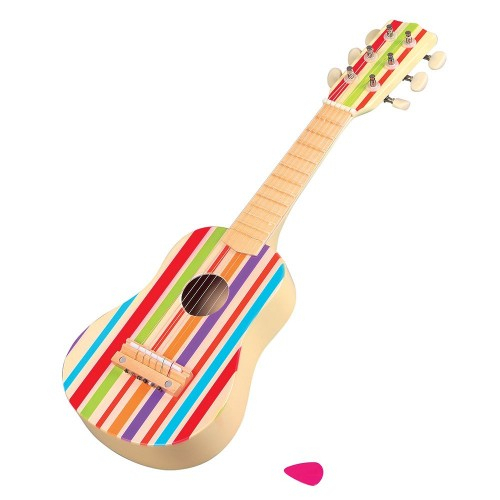 Дървена детска китара с цветни ленти, L20032 | P1415091