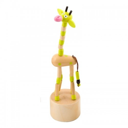 Дървена играчка - Зелен весел жираф, 7098-G | P1415122