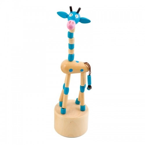 Дървена играчка - Син весел жираф, 7098-B | P1415125