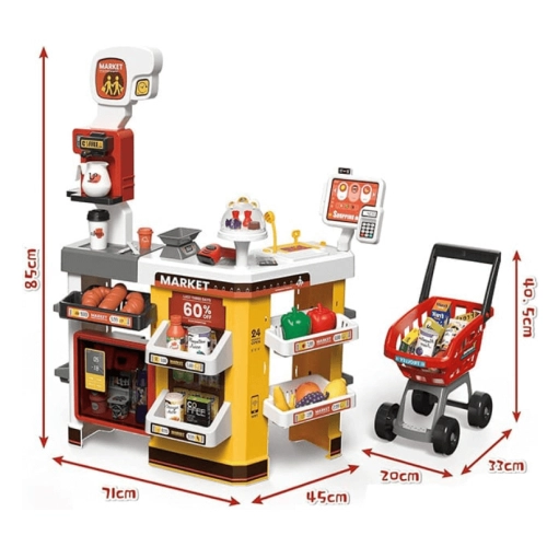 Детски супермаркет с пазарска количка, скенер, касов апарат | SONNE959 - 5