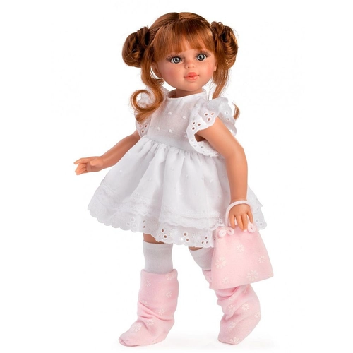 Детска кукла Сабрина с бяла рокля и розова чанта | P1417124