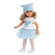 Детска кукла Сабрина с бяла тениска с пеперуда и синя пола 