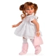 Детска кукла Сабрина с бяла рокля и розова чанта  - 1