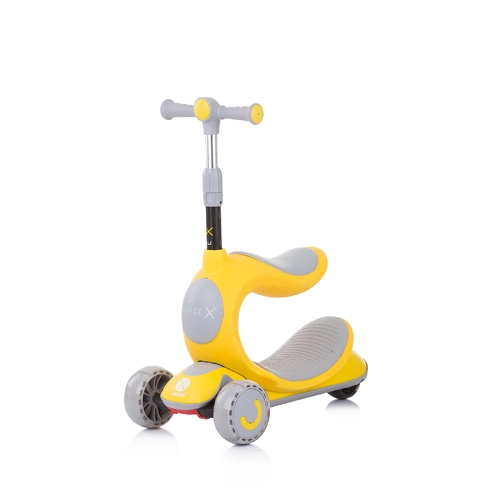 Детски скутер за момиче  2 в 1 Space X в жълто | P1417486