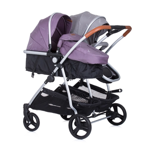 Бебешка количка за близнаци Дуо Смарт антрацит/ люляк | P1417300