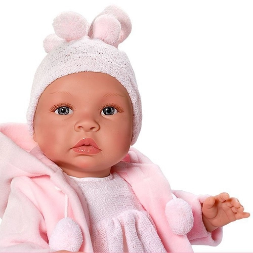 Кукла-бебе, Лея, с розово палто  - 2