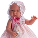 Кукла бебе Мария, с лятна рокличка и шапка на цветя  - 2