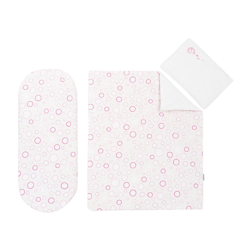 Бебешки спален комплект за количка 6 части Pink Circles | P1419811