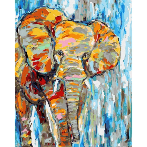 Рисуване по номера - Цветен слон | P1424804