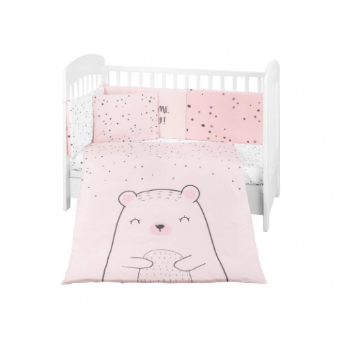 Бебешки спален комплект 6 части 60/120 Bear with me Pink | P1425015