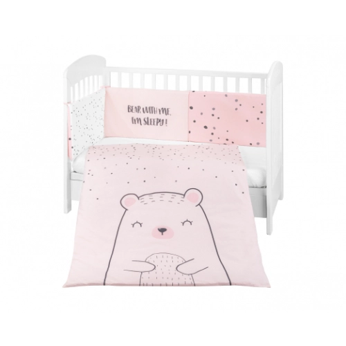 Бебешки спален комплект 2 части 60/120 Bear with me Pink | P1425016