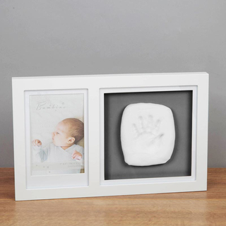 Bambino Рамка за снимка с глинен отпечатък - Бял Цвят