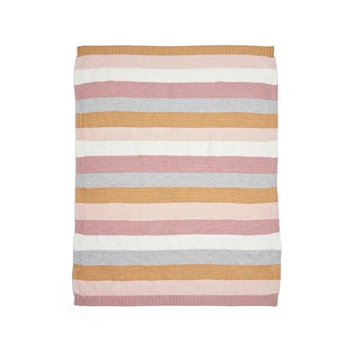 Mamas & Papas Плетено одеяло 70x90cm Multi Stripe Pink | P1434432