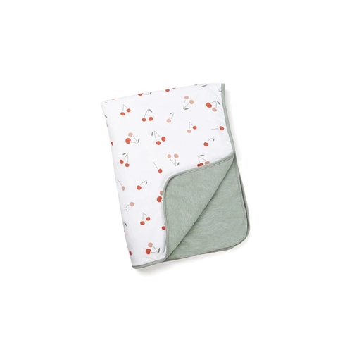 Меко одеяло от органичен памук Dream Cherries Green | P1434461