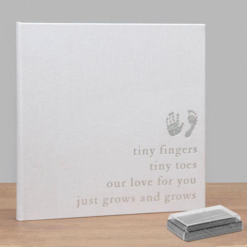 Bambino Бебешки албум-дневник от бял ленен плат Tiny fingers, tiny toes | P1434767