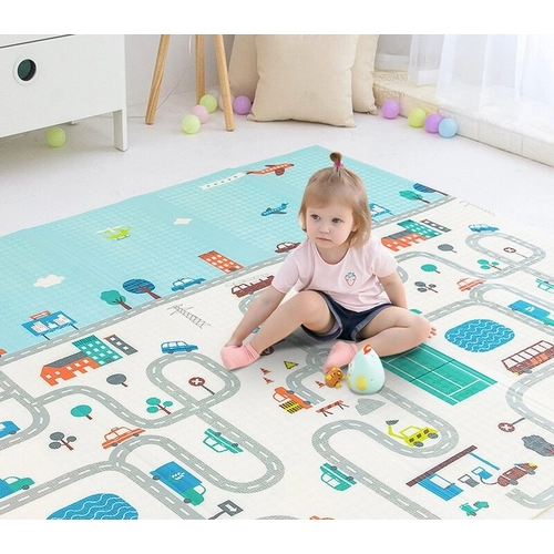 Детско двустранно килимче за игра - Градът и Гората 180x200 | P1435057