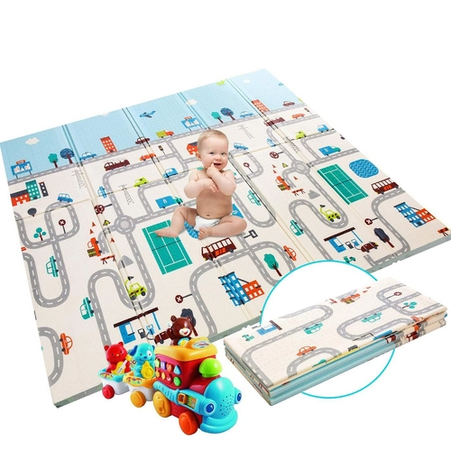 Детско двустранно килимче за игра - Градът и Гората 180x200 | P1435057