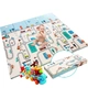 Детско двустранно килимче за игра - Градът и Гората 180x200  - 1