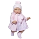 Кукла бебе, Коке с розова плетена рокличка и шапка, 36 см 