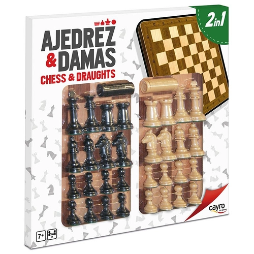 Дървен шах и дама 2 в 1 | P1438402