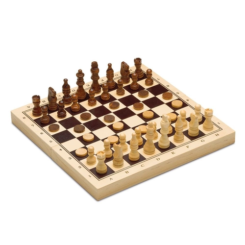 Дървена игра 3в1 Шах, табла и дама  - 2