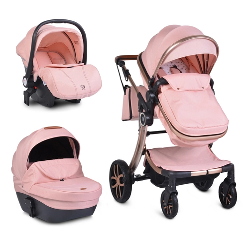 Комбинирана детска количка Polly 3в1 розов | P1438631