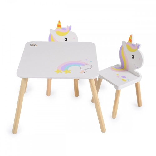 Дървен сет маса с два стола Unicorn | P1438725