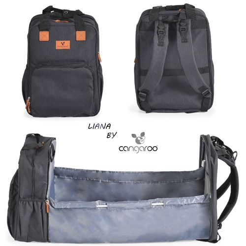 Чанти за бебешка количка 2В1 легло-чанта LIANA черен | P1438803