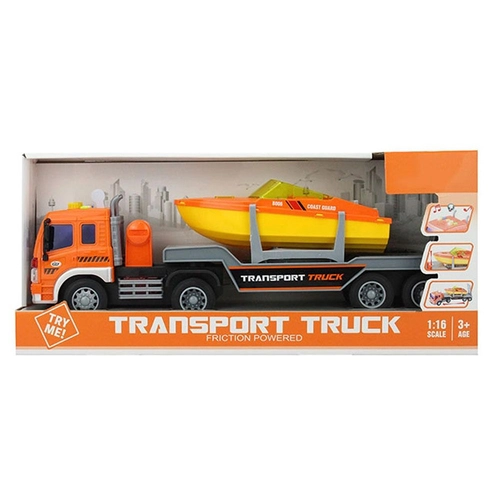 Камион с платформа и лодка Transport Truck 1:16 | P1438925