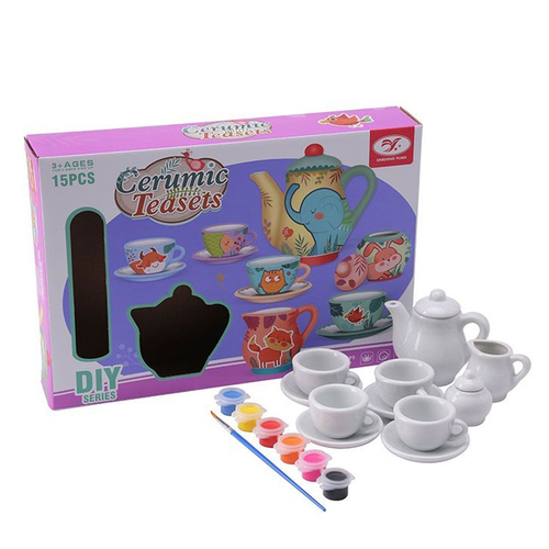 Детски керамичен сервиз за чай за оцветяване 15ч. | P1438935