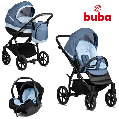 Бебешка количка Buba Zaza 3в1, 334 Blue Jeans  - 1
