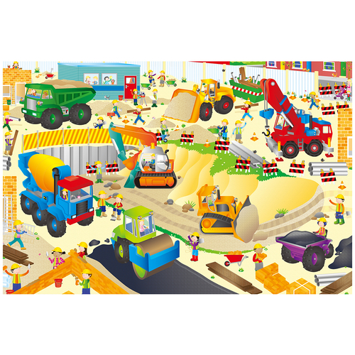 Детски гигантски пъзел за под Строителни машини | P1439342