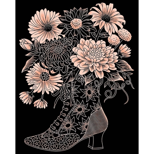 Комплект за гравиране Ботуш с цъфнали цветя | P1439756