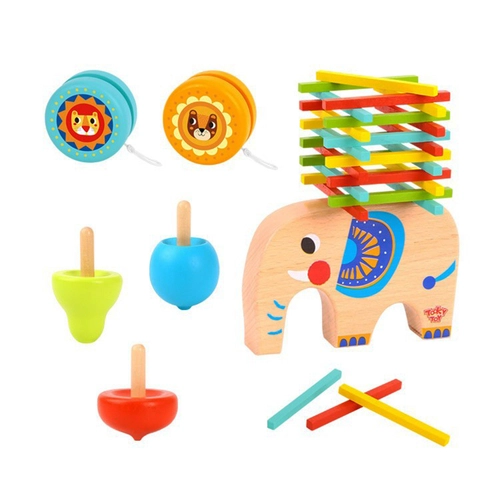 Комплект забавни детски игри Слонче за баланс, пумпали и йо-йо | P1439852