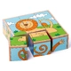 Комплект от 9 бр. дървени кубчета Дивите животни  - 1