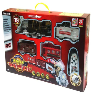 Детска играчка Влак с пътнически и товарни вагони R/C, 19 части