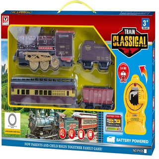 Детска играчка Пътнически влак с товарни вагони R/C, 86 cm