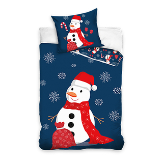Коледен спален комплект Snowman двулицев - 2 части