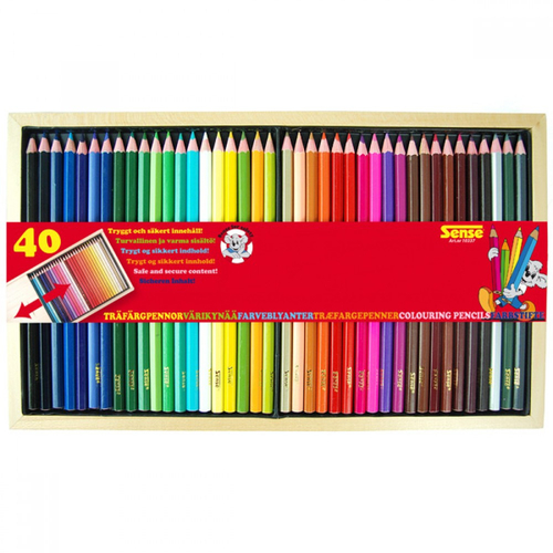 Цветни моливи 40 бр. в дървена кутия | P1440476