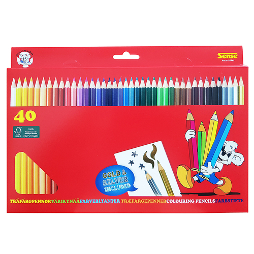 Цветни моливи 40 броя включващ един златен и един сребърен | P1440477