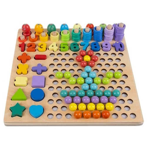 Дървена образователна играчка с различни активности | P1440712